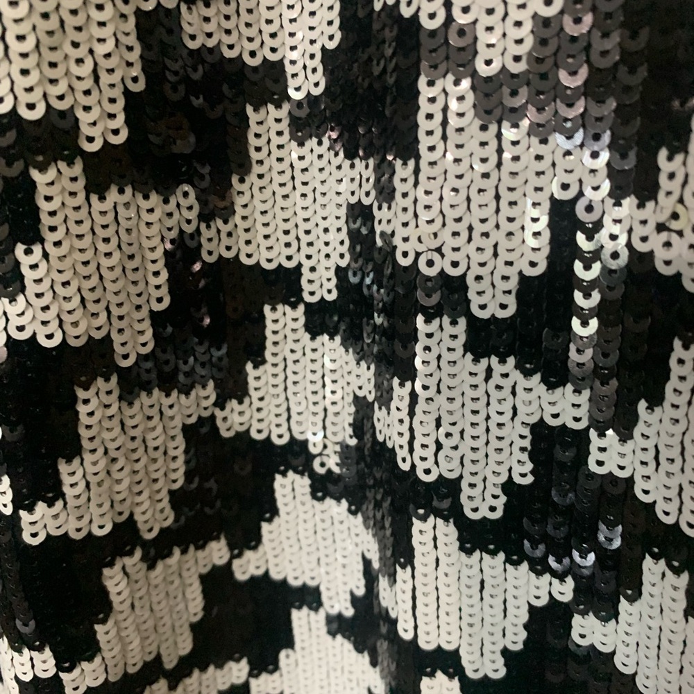 MICHAEL Michael Kors Black & White Houndstooth Sequin Skinny Pants - Picture 4 of 4